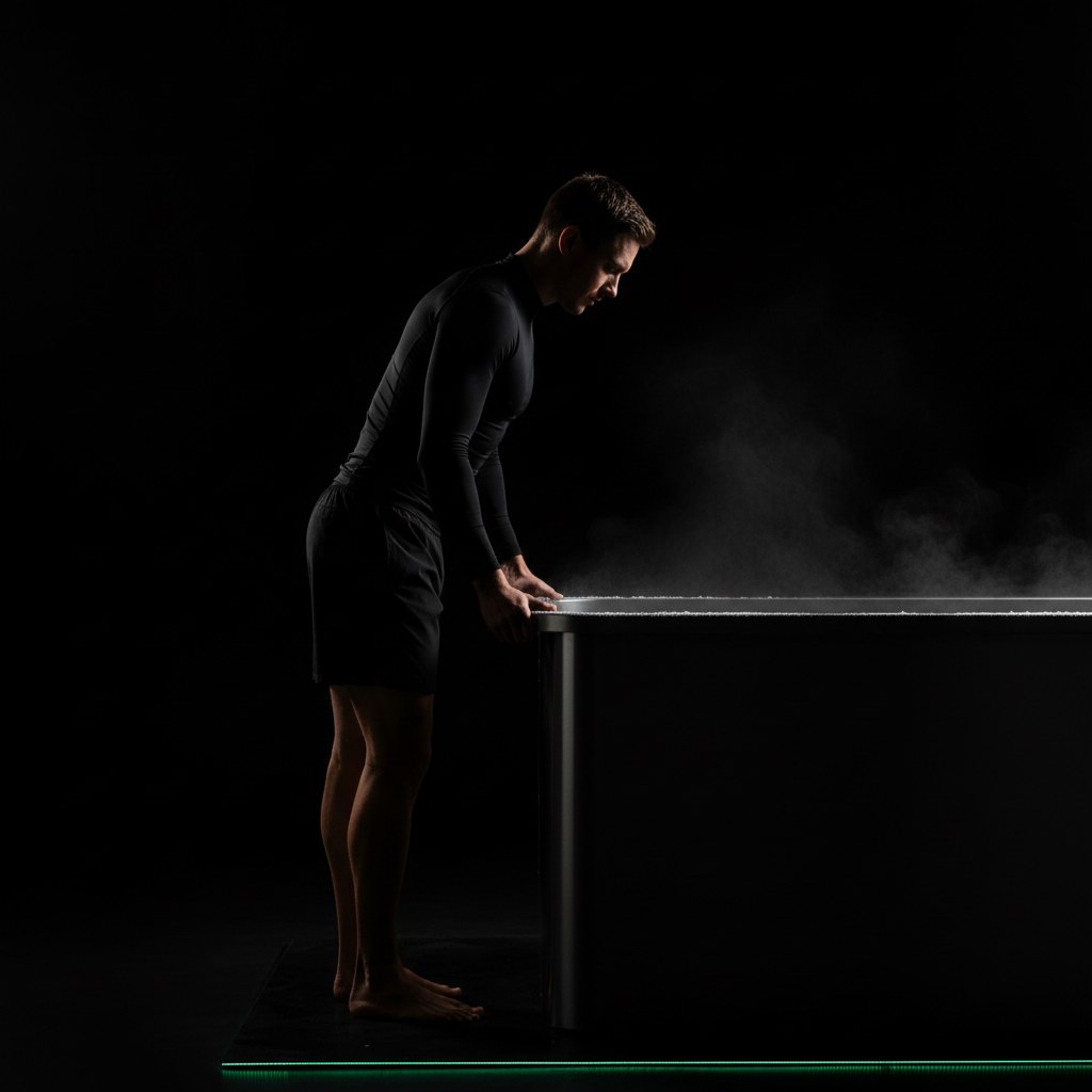 Cold plunge tank at Legendary Recovery Miami, matte black steel with steam rising off cold water surface